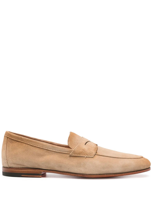 Santoni suede penny loafers