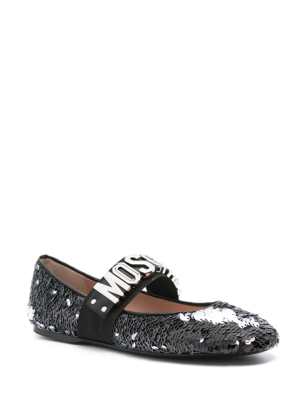 Moschino sequinned leather ballerina shoes