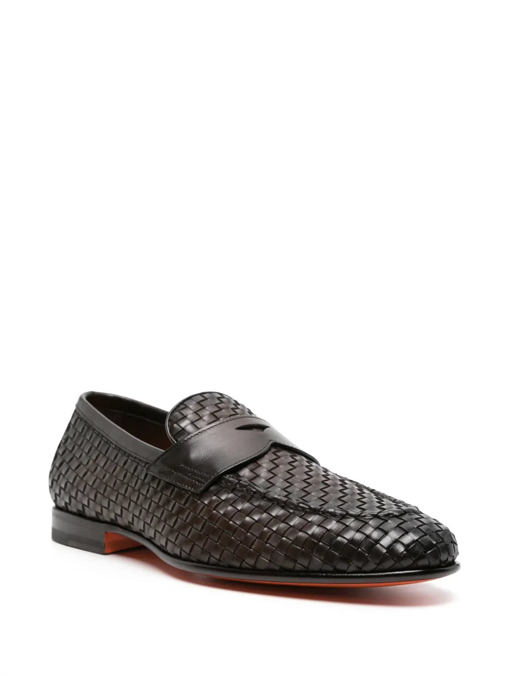 Santoni interwoven-design leather loafers
