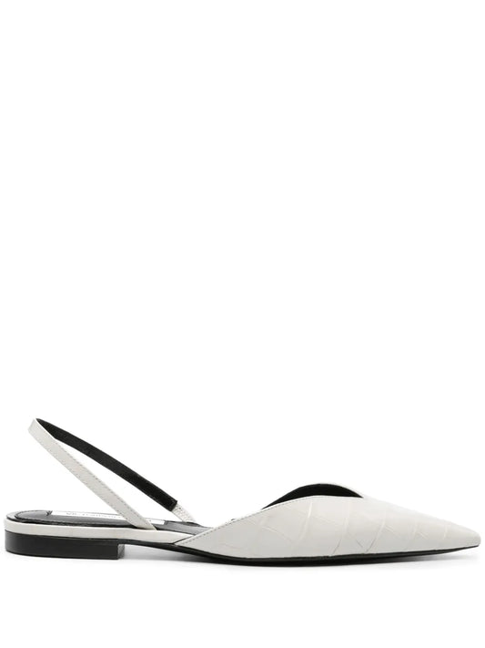 Victoria Beckham V Cut leather ballerina shoes