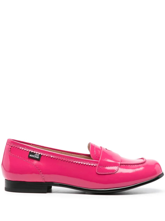 Love Moschino high-shine leather loafers