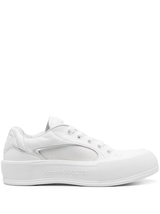 Alexander McQueen embossed-logo leather sneakers