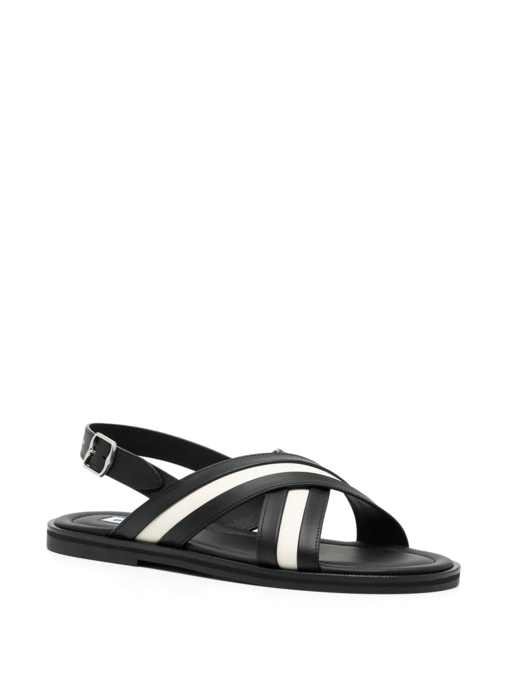 Bally Glide Sandal In Black And White Leather