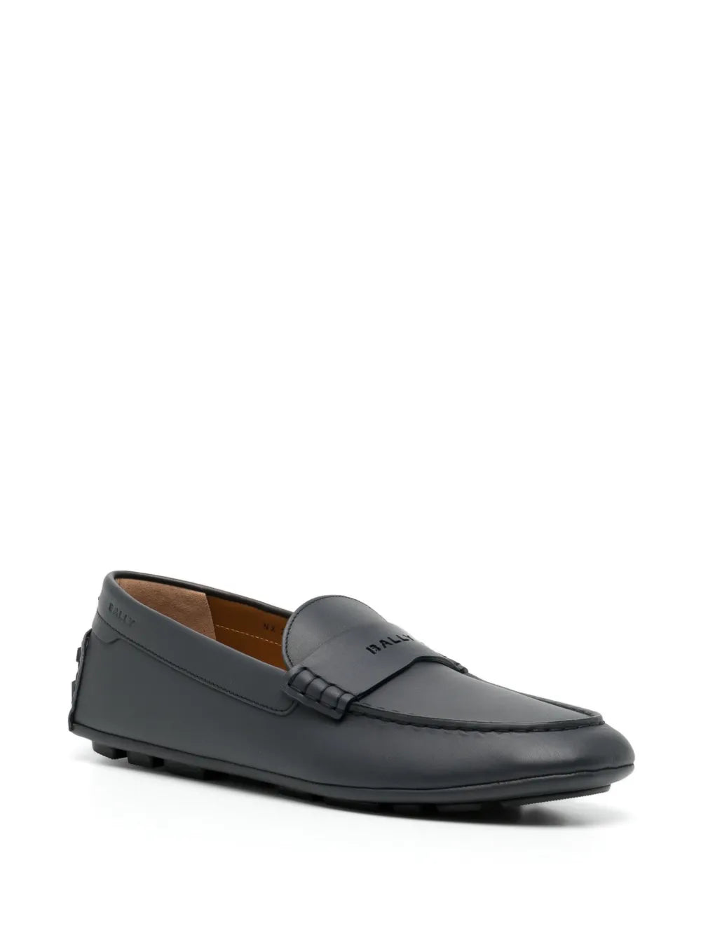 Bally logo-perforation leather driving shoes