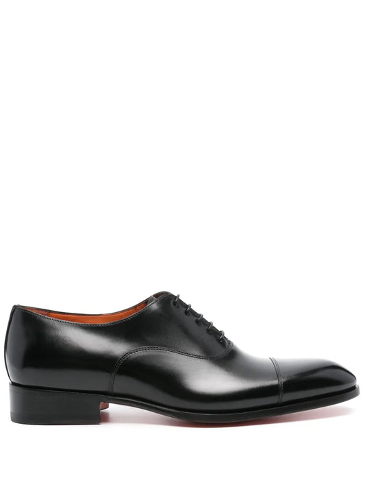 Santoni polished leather Oxford shoes