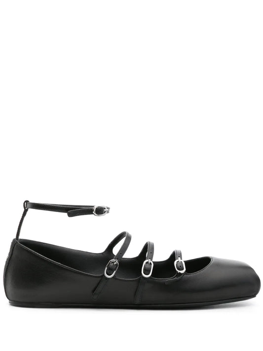 Alexander McQueen buckled-straps leather ballerina shoes