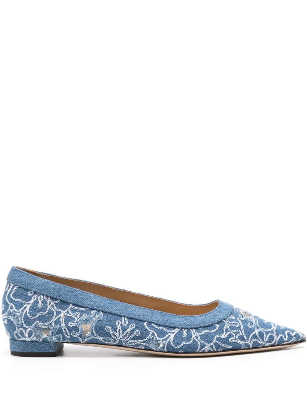 Arteana floral-embroidered ballerina shoes