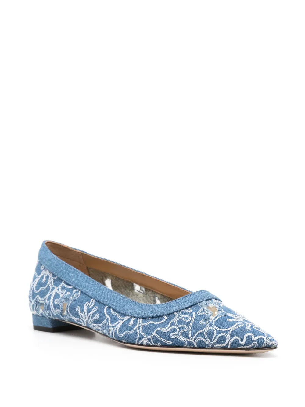 Arteana floral-embroidered ballerina shoes