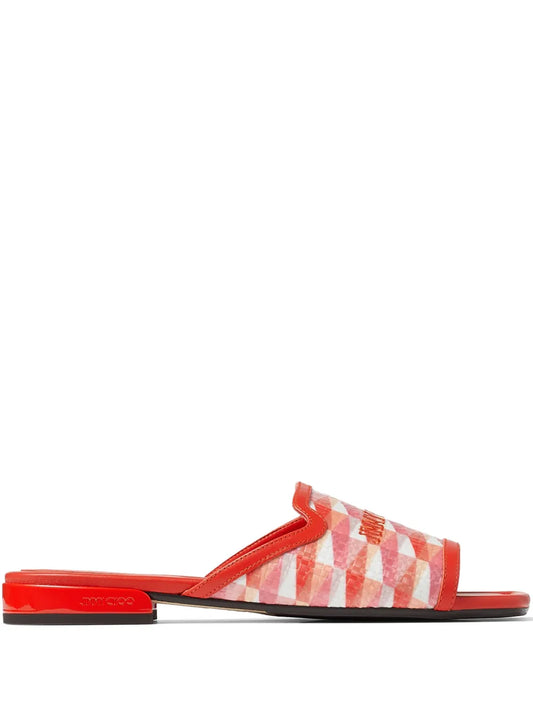 Jimmy Choo Nako diamond-print slides