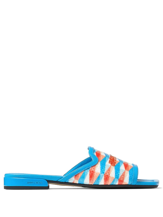 Jimmy Choo Nako diamond-print slides