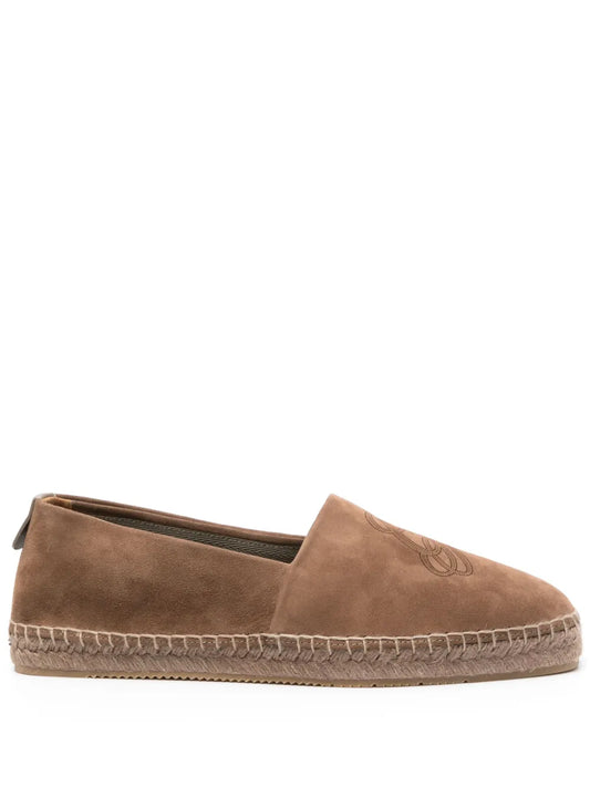 Giorgio Armani logo-embroidered suede espadrilles