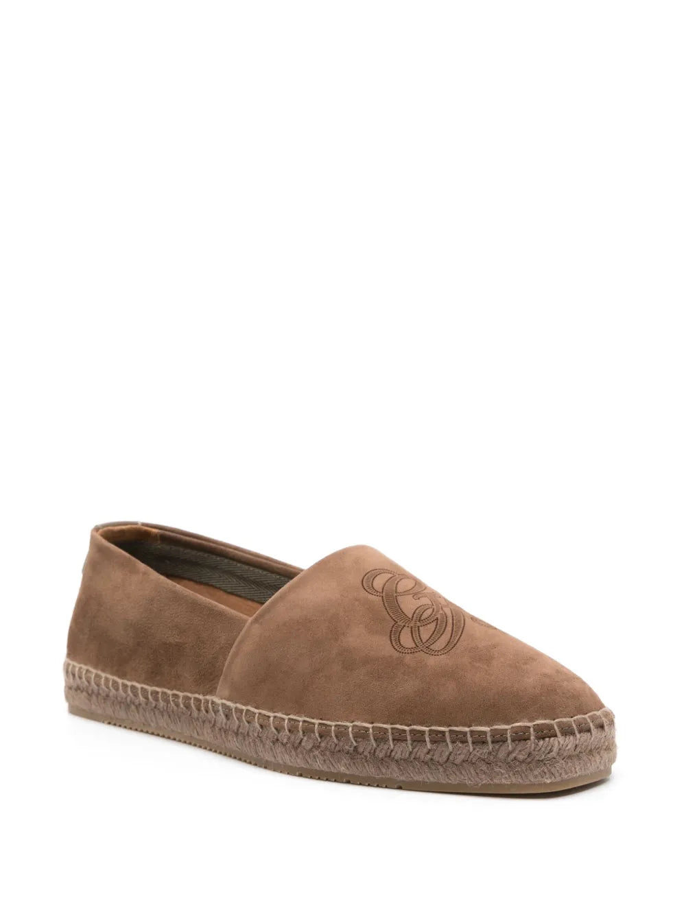 Giorgio Armani logo-embroidered suede espadrilles