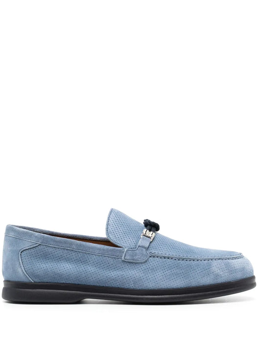 Doucal's perforated suede loafers