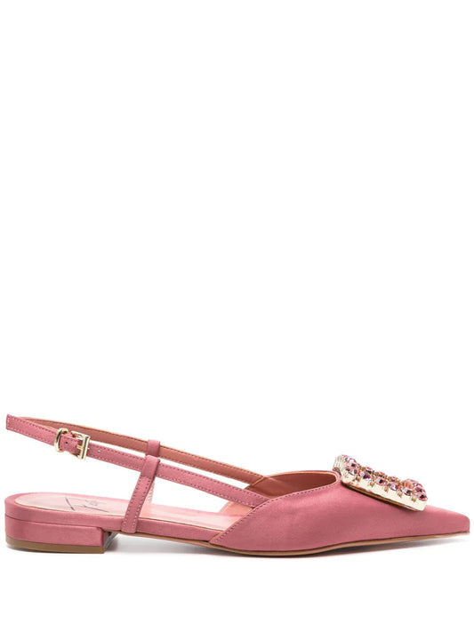 Roberto Festa Lavanda crystal-buckle ballerina shoes