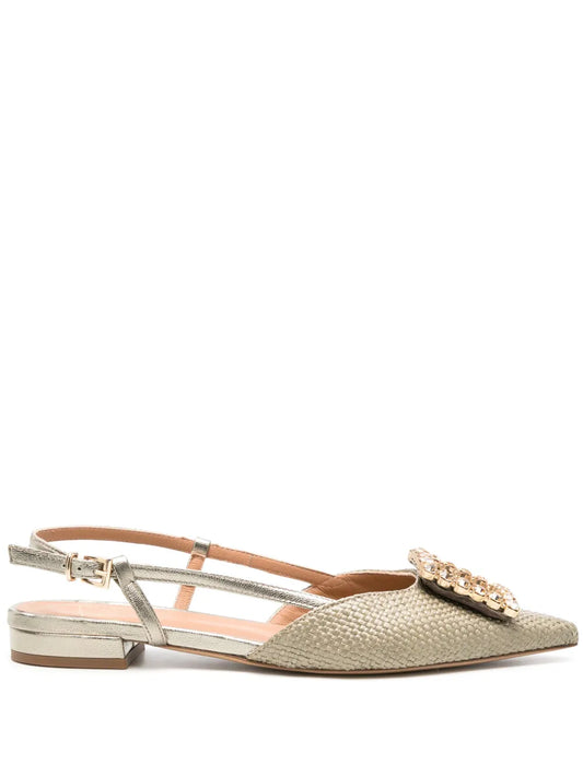 Roberto Festa Lavanda crystal-buckle ballerina shoes