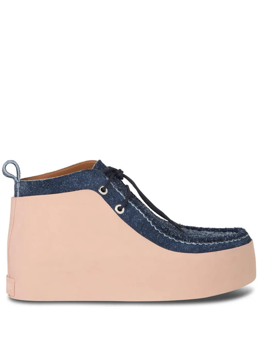 ETRO panelled suede platform shoes
