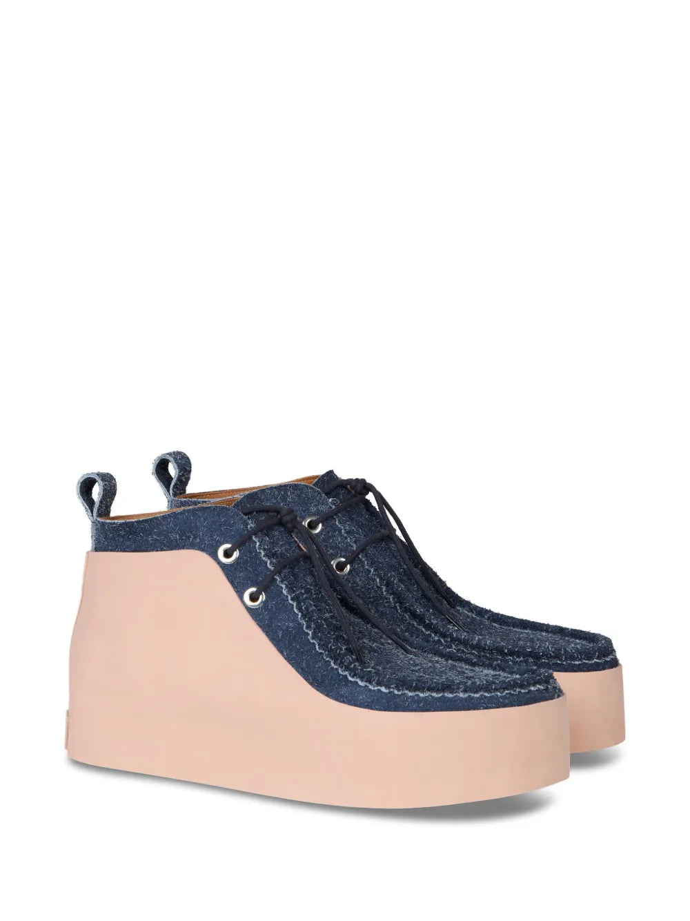 ETRO panelled suede platform shoes