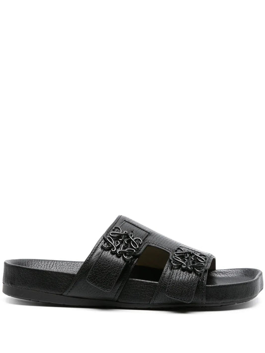 LOEWE Anagram-buckle leather slides