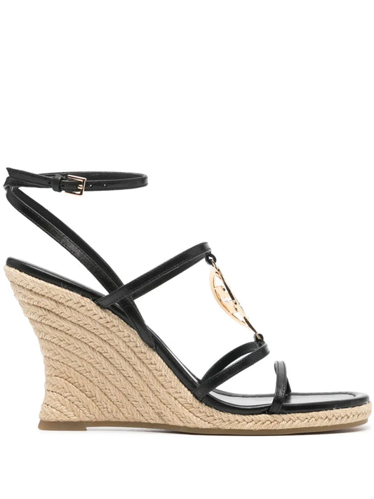 Tory Burch Double T-motif leather sandals