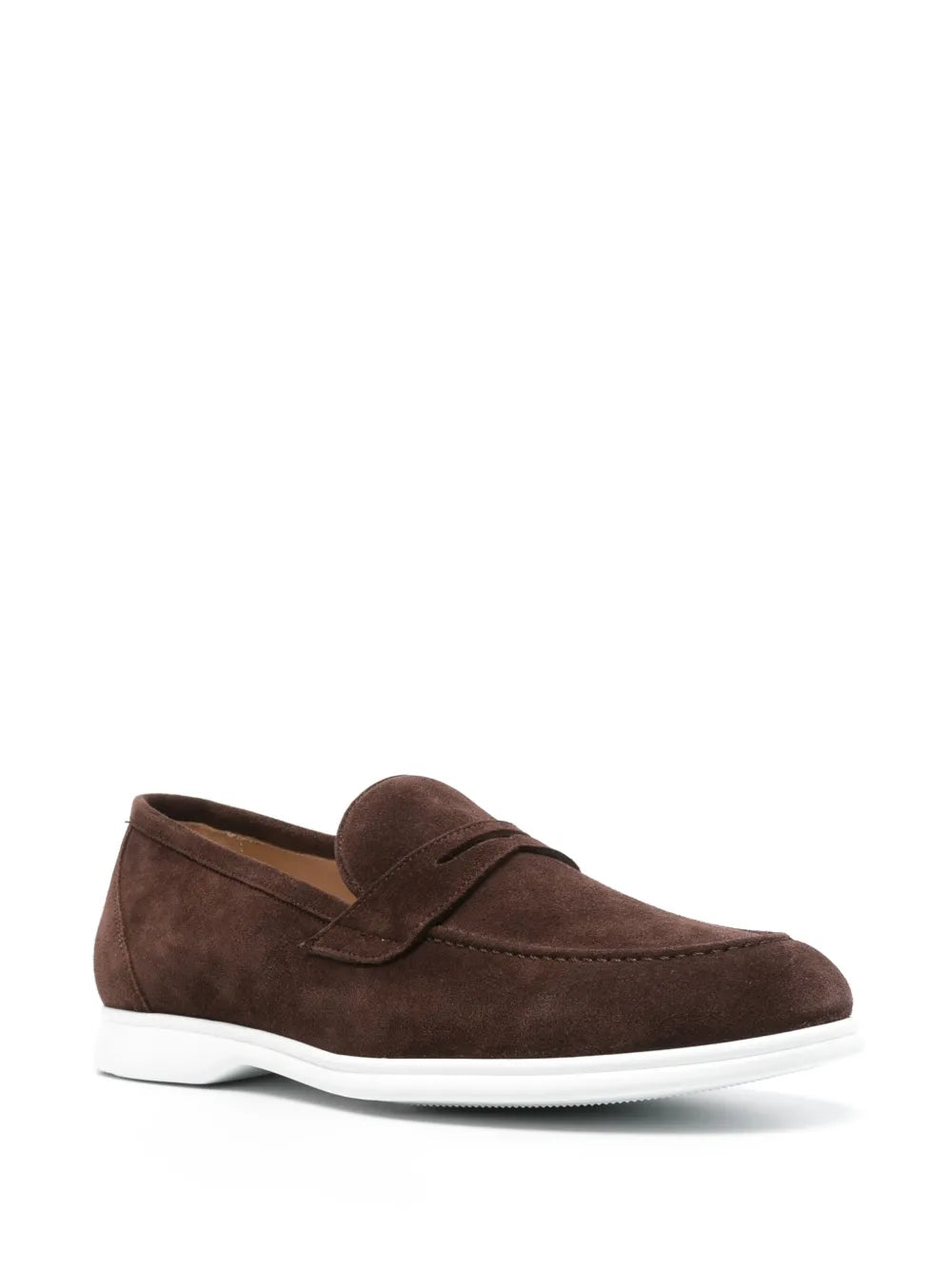 Kiton penny slot suede loafers