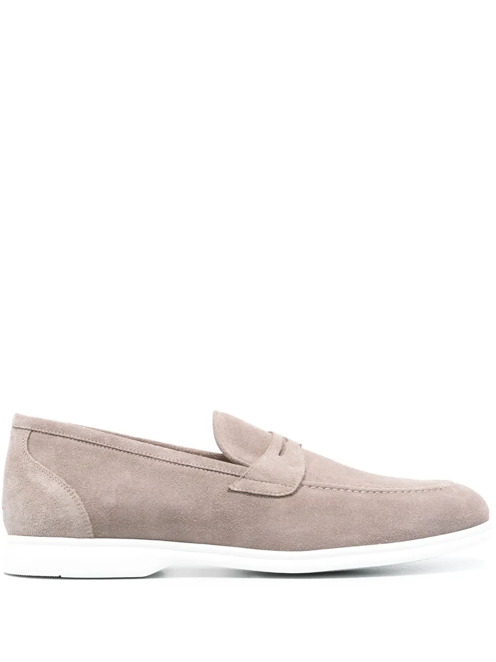 Kiton penny slot suede loafers