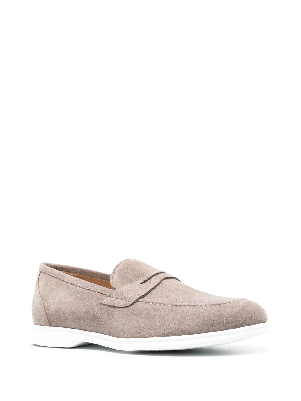 Kiton penny slot suede loafers