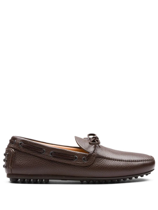 Car Shoe bow-detail leather driving shoes