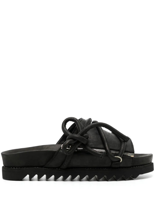 Guidi lace-up leather sandals