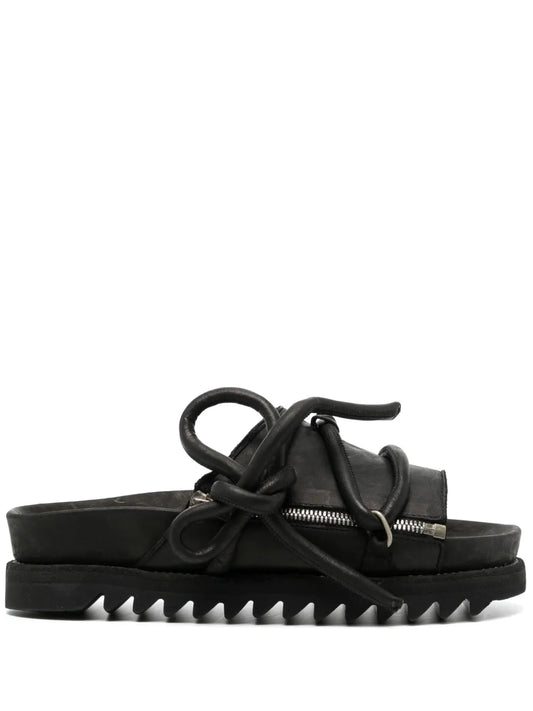 Guidi lace-up leather sandals