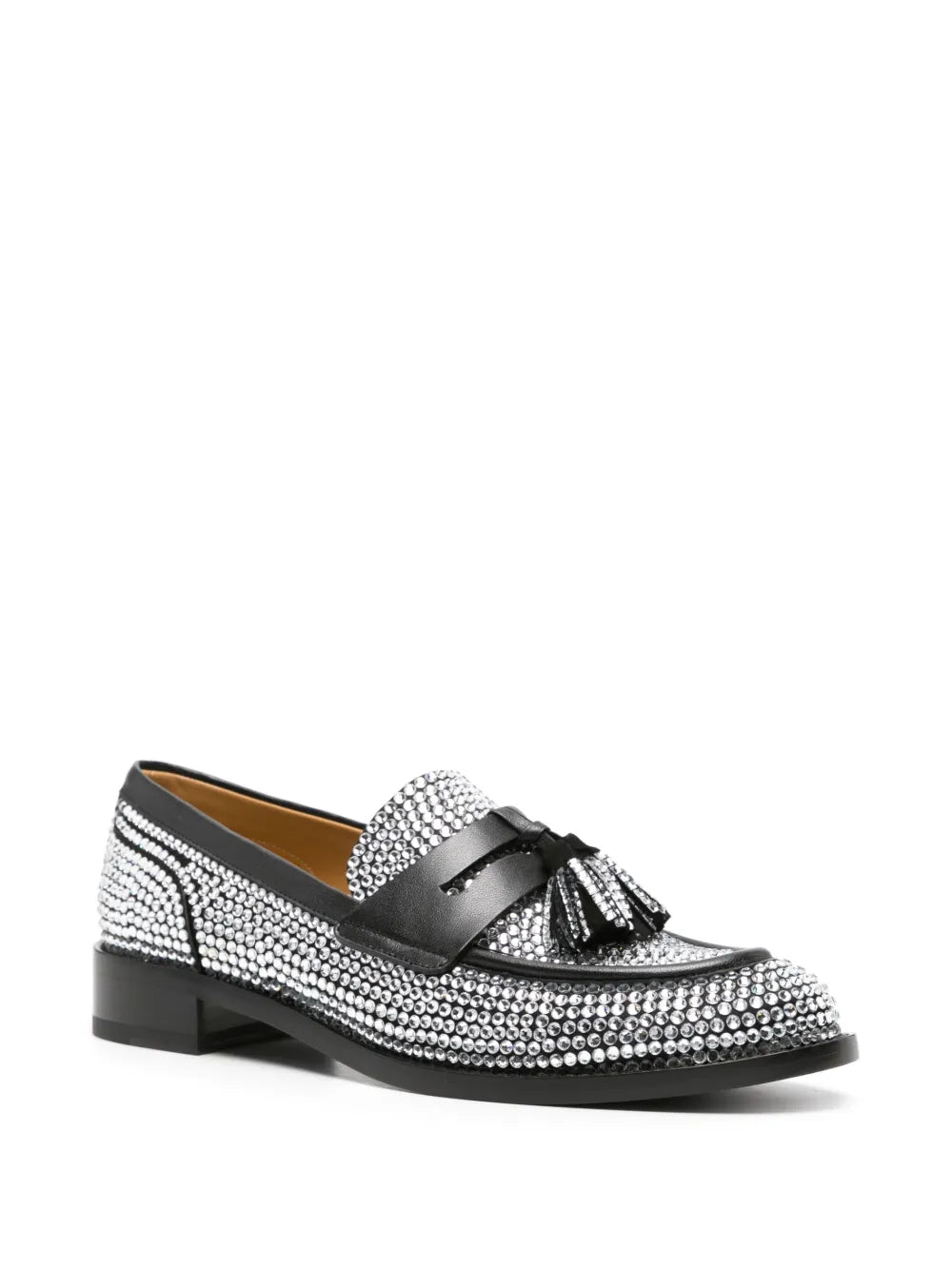 René Caovilla rhinestone-embellished leather loafers