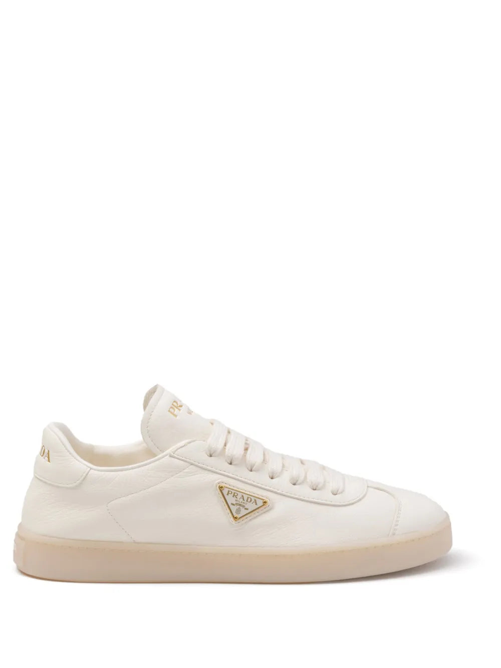 Prada triangle-logo leather sneakers