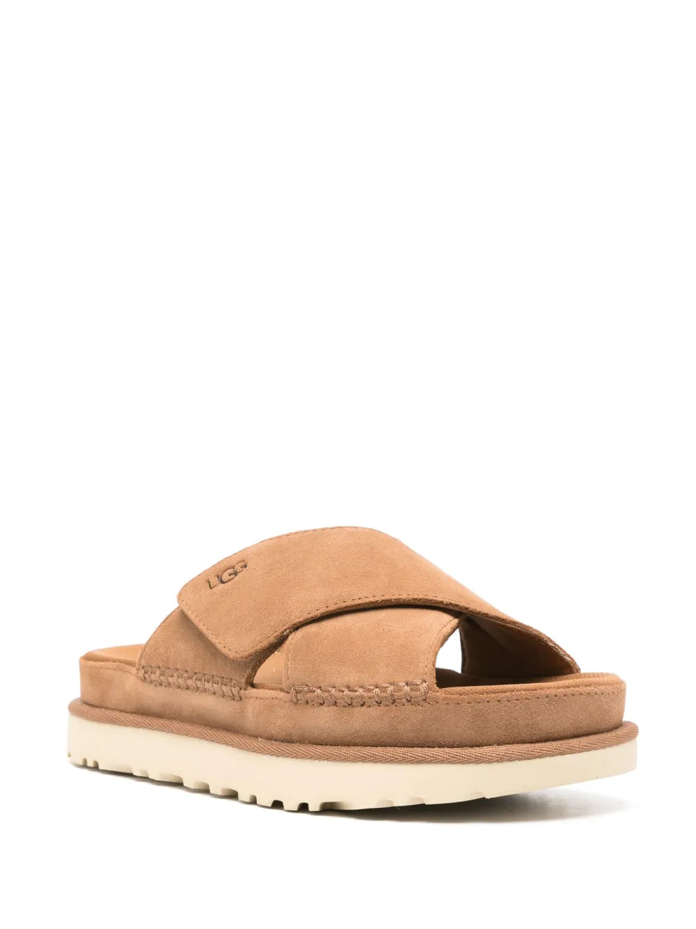 UGG Goldenstar Cross suede slides
