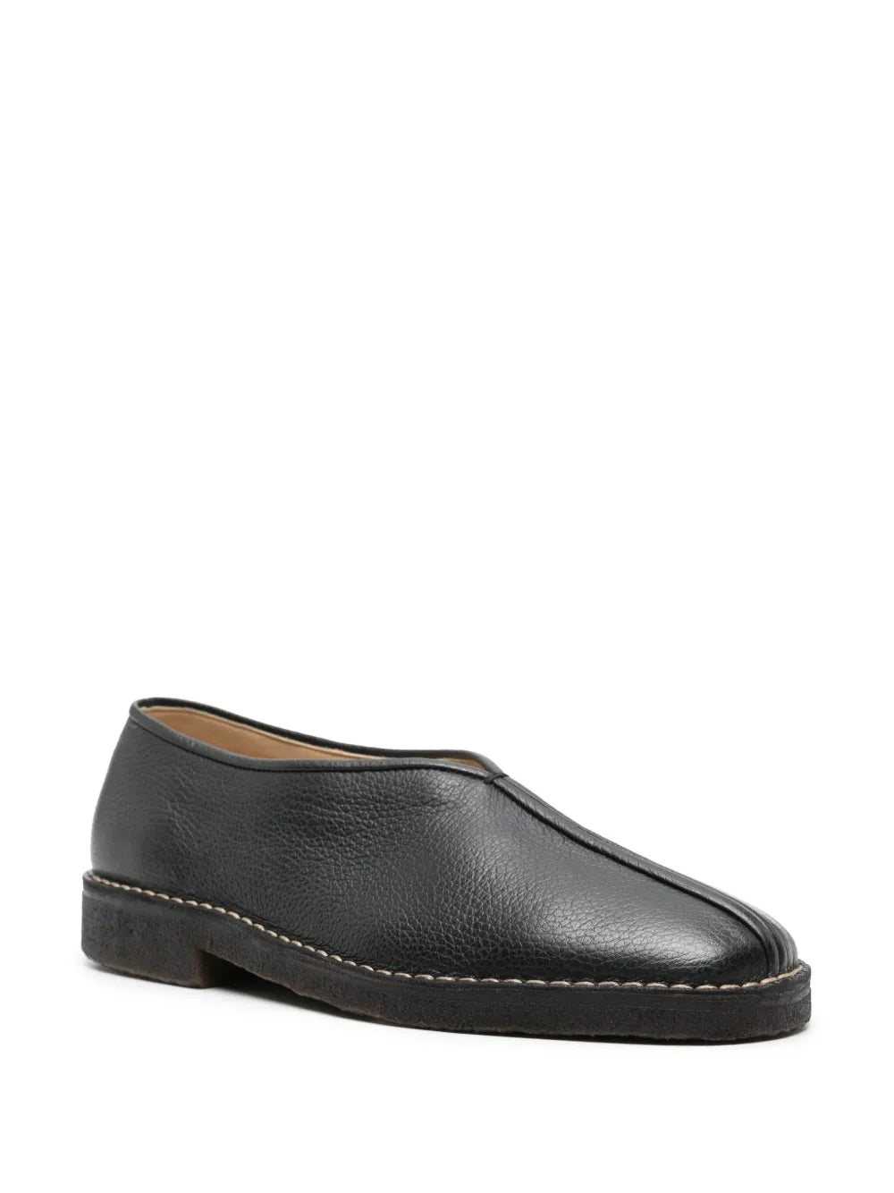 LEMAIRE square-toe leather loafers