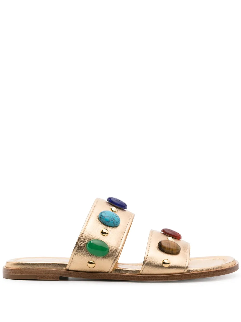 Gianvito Rossi beaded flat leather slides