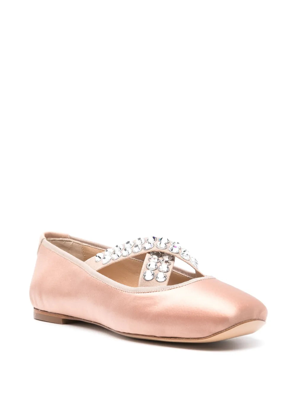 Casadei rhinestone-embellished satin ballerina shoes