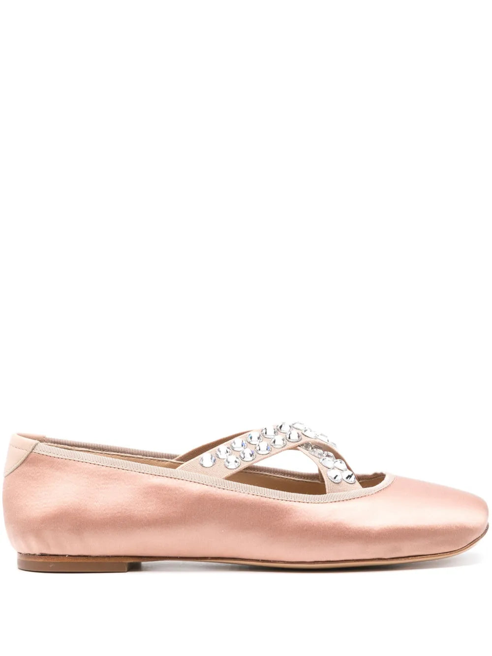 Casadei rhinestone-embellished satin ballerina shoes