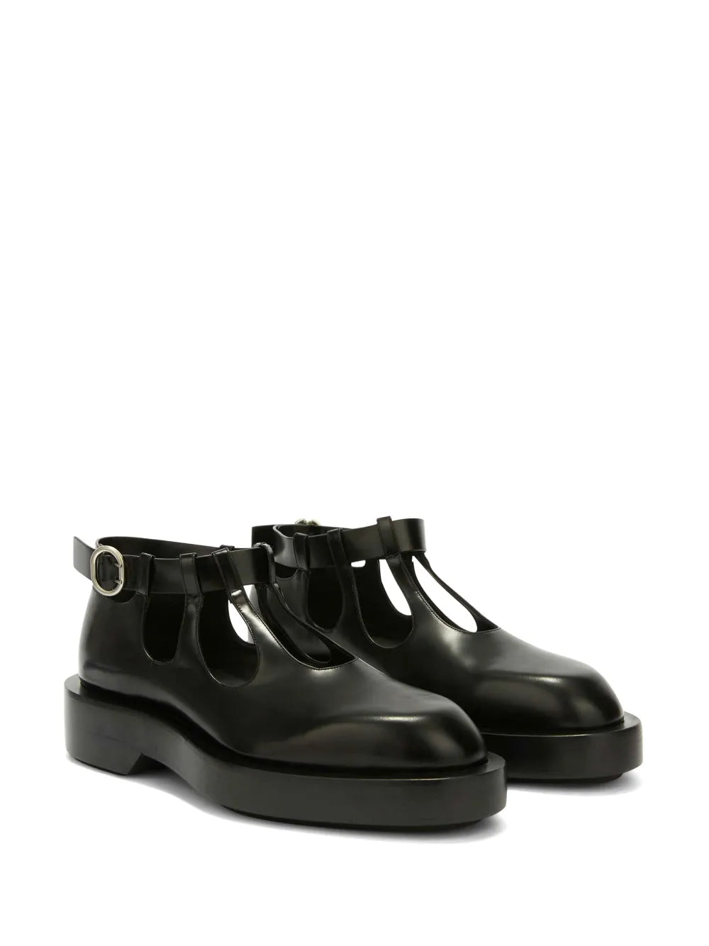 Jil Sander buckled leather loafers