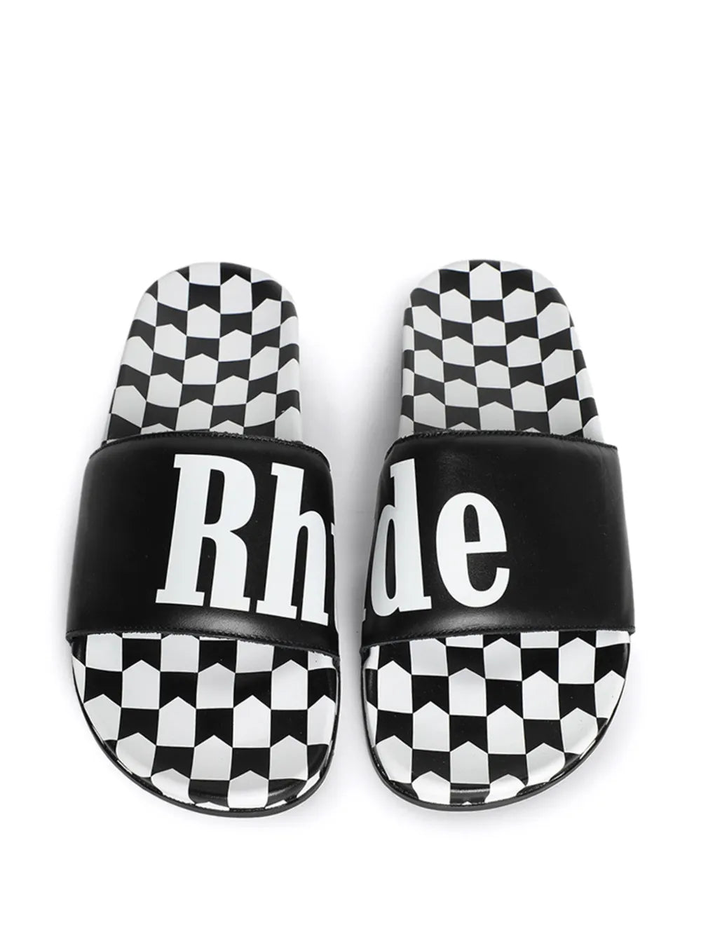 RHUDE logo-print leather slides