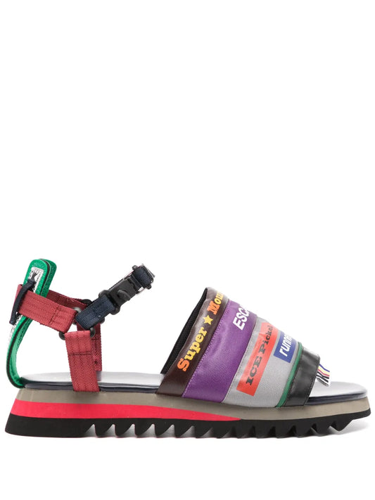 Kolor patchwork buckled sandals