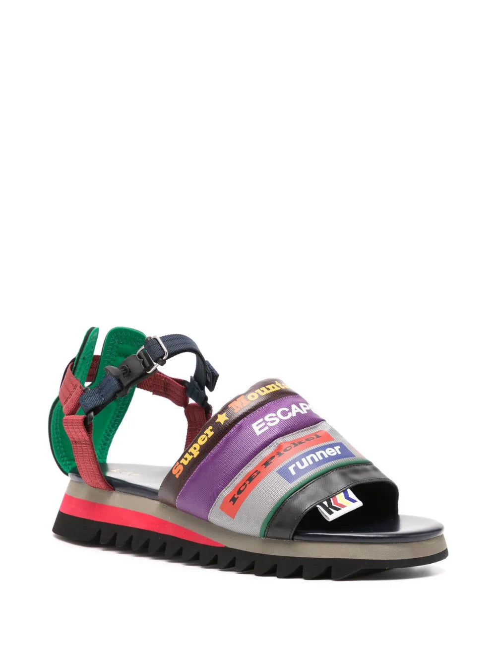 Kolor patchwork buckled sandals