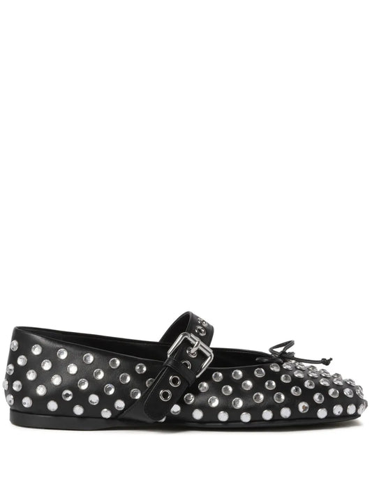 Miu Miu studded leather ballerina shoes