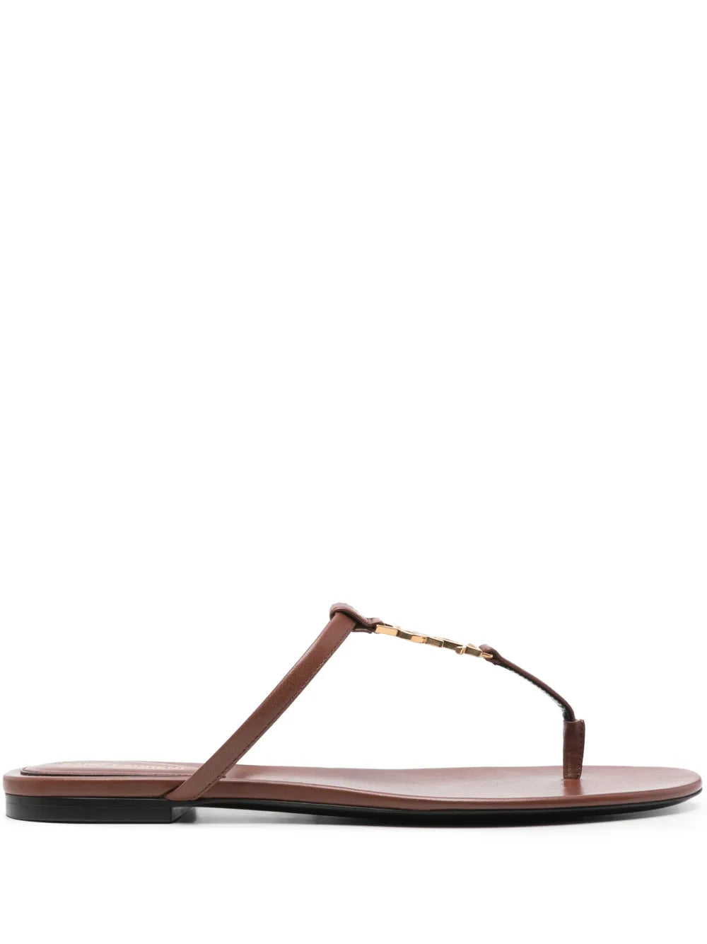 Saint Laurent Cassandra leather flip flops