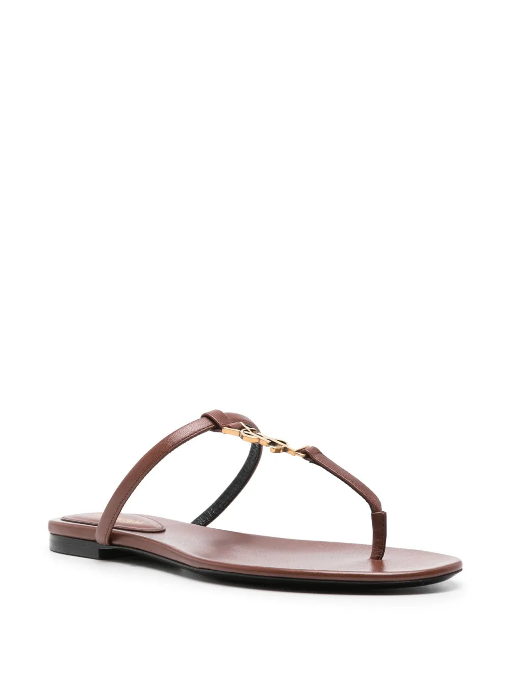 Saint Laurent Cassandra leather flip flops