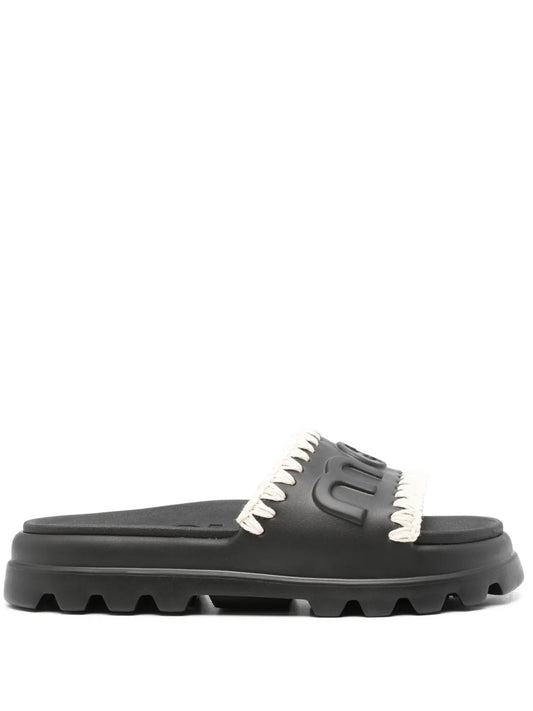 Mou logo-embossed slides