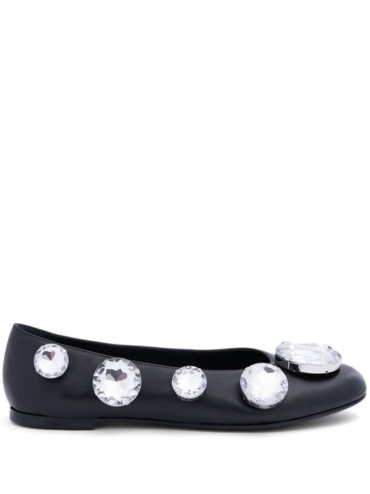 AREA crystal-embellished ballerina shoes