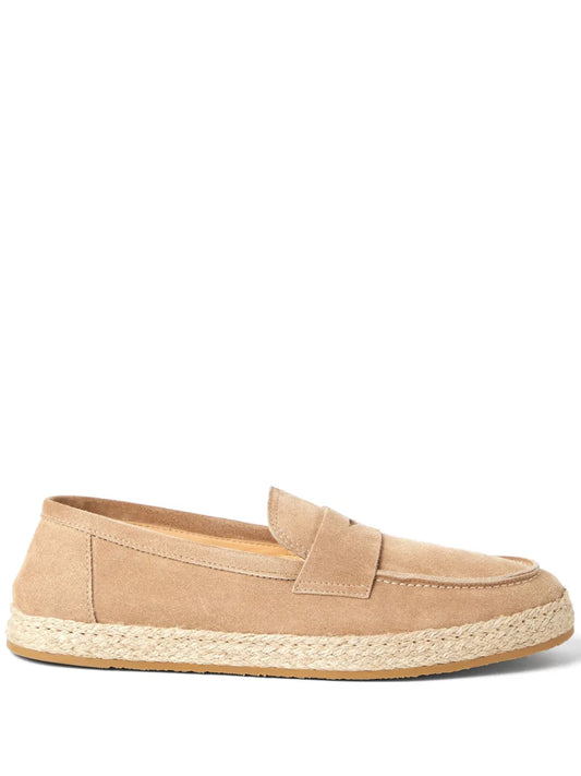 Brunello Cucinelli penny-slot suede espadrilles