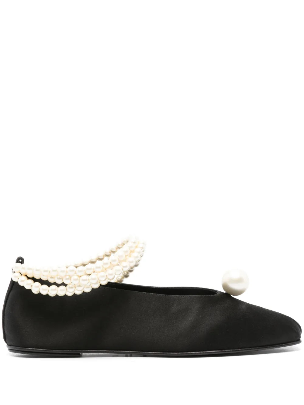 Magda Butrym pearl-embellished satin ballerina shoes