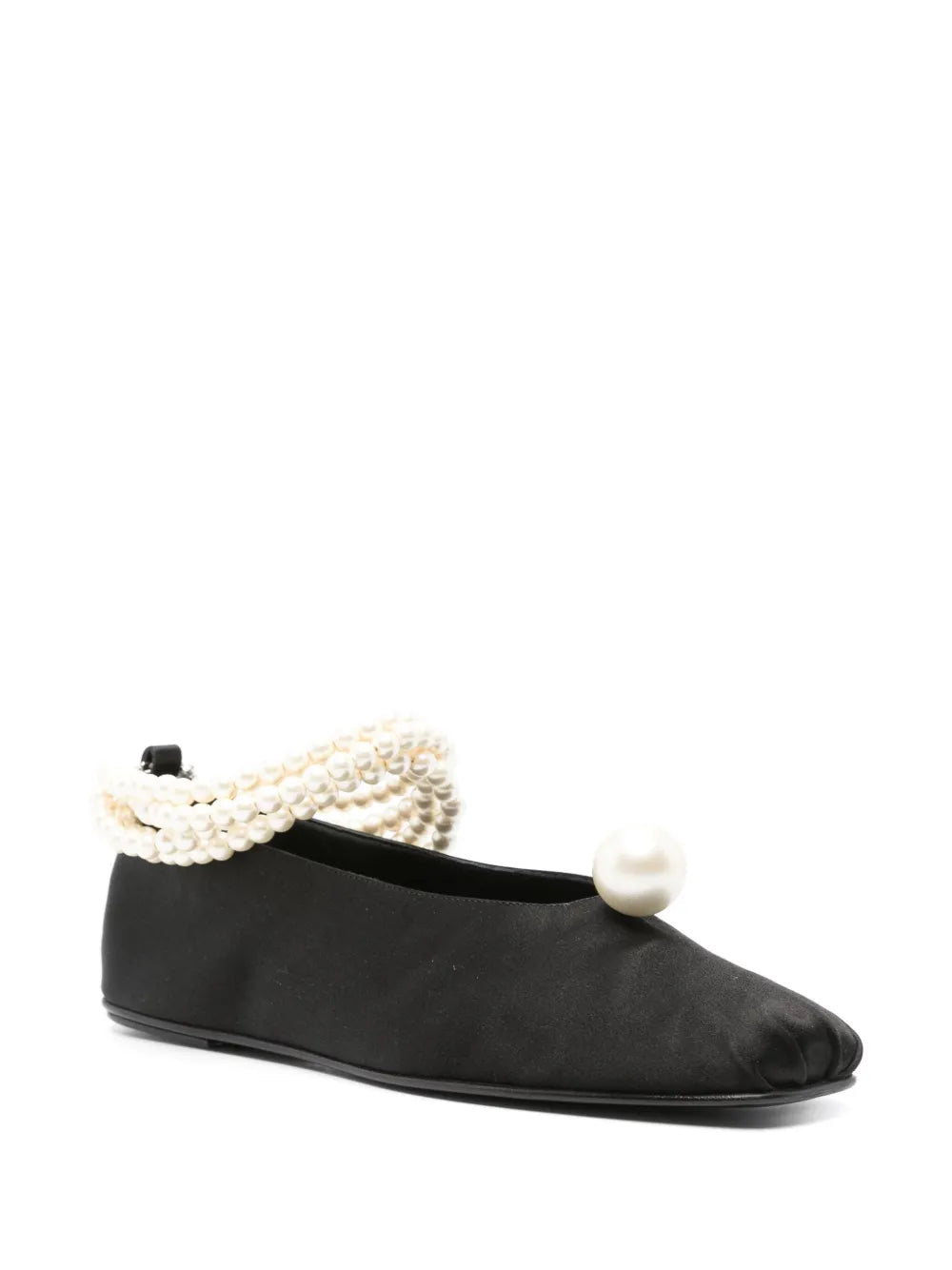 Magda Butrym pearl-embellished satin ballerina shoes