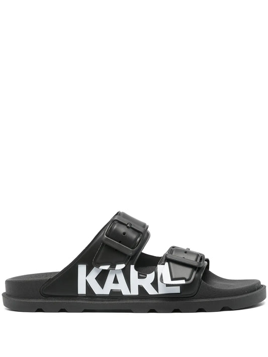 Karl Lagerfeld logo-debossed slides