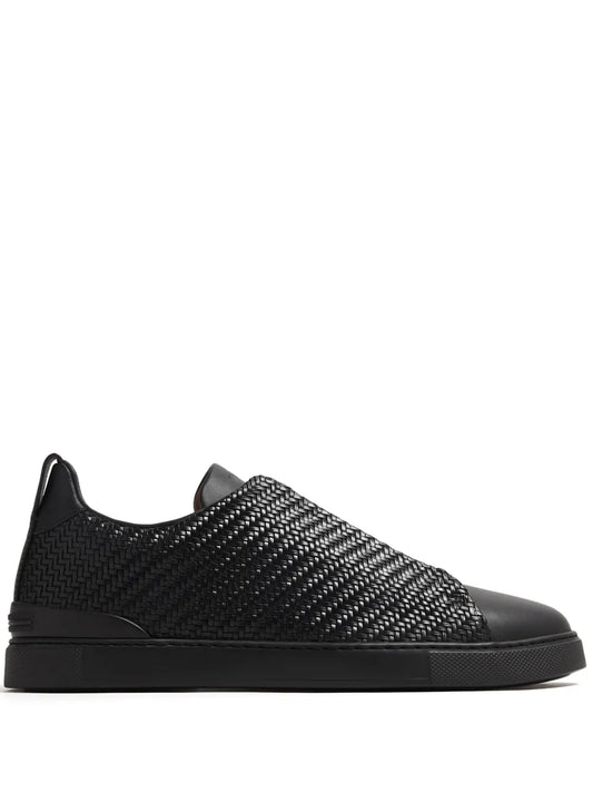 Zegna leather low top sneakers 